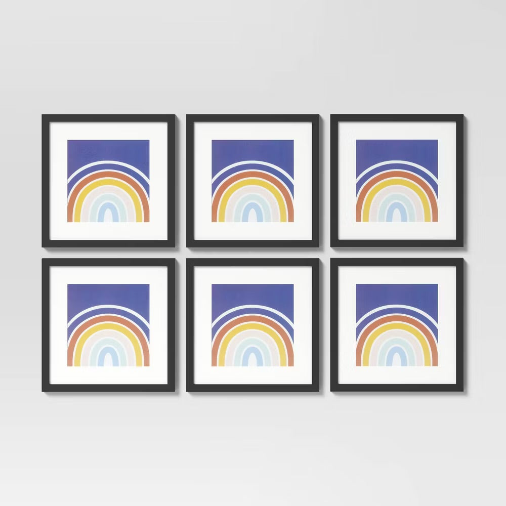 Room Essentials Set of 6 Matted Picture Photo Frame 11x11" in matted to 8x8" Wall Decor