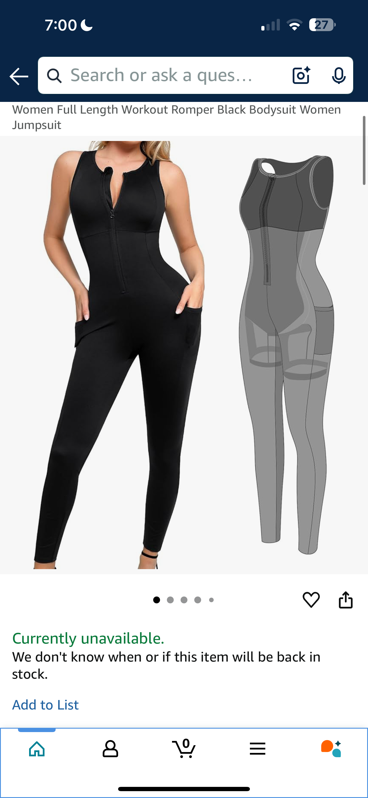 Popilush Comfy Jumpsuits for Women Workout Bodysuit for Women Full Length Workout Romper Black Bodysuit Women Jumpsuit (Size Small)