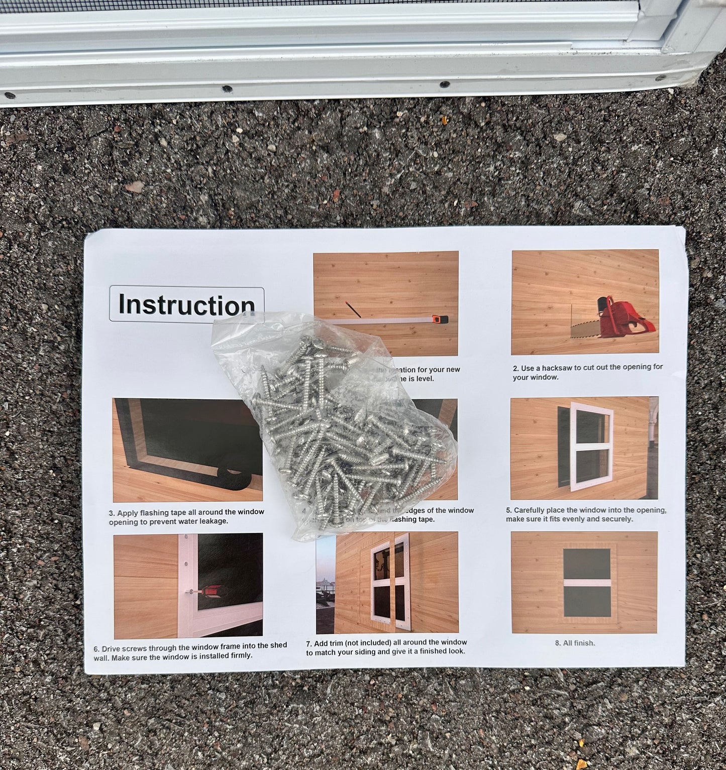 NeatiEase 2 Pack Shed Windows, 36" × 36" Flush Mount Window with Tempered Glass and Fiberglass Screen for Shed, Chicken Coop, Playhouse, Household, Garage G1022)