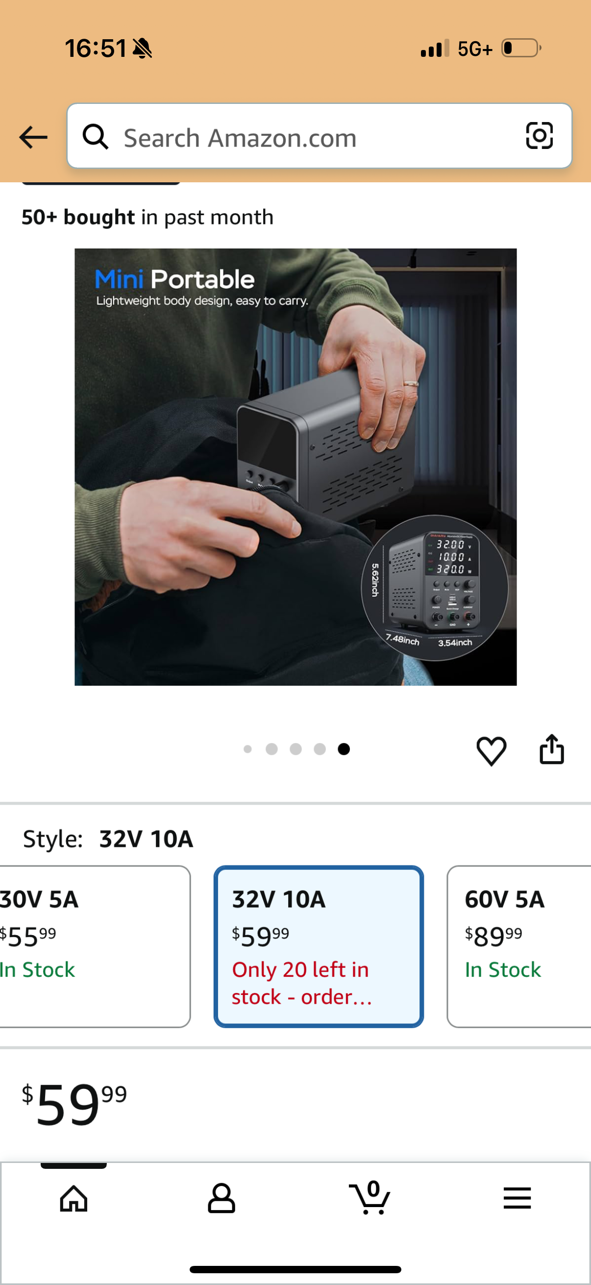 DC Power Supply Variable, 32V 10A Adjustable Switching Regulated DC Bench Power Supply with Intelligent Charging Mode, 18W USB Interface, Precision Encoder Knob (white)