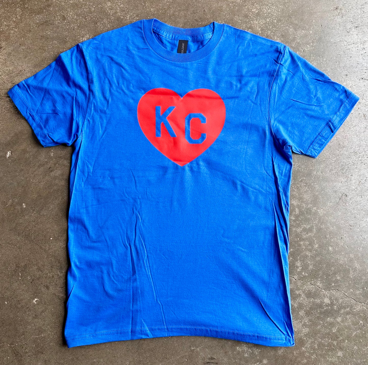Red KC Heart - Kansas City Super Soft T-Shirt (Royal)
