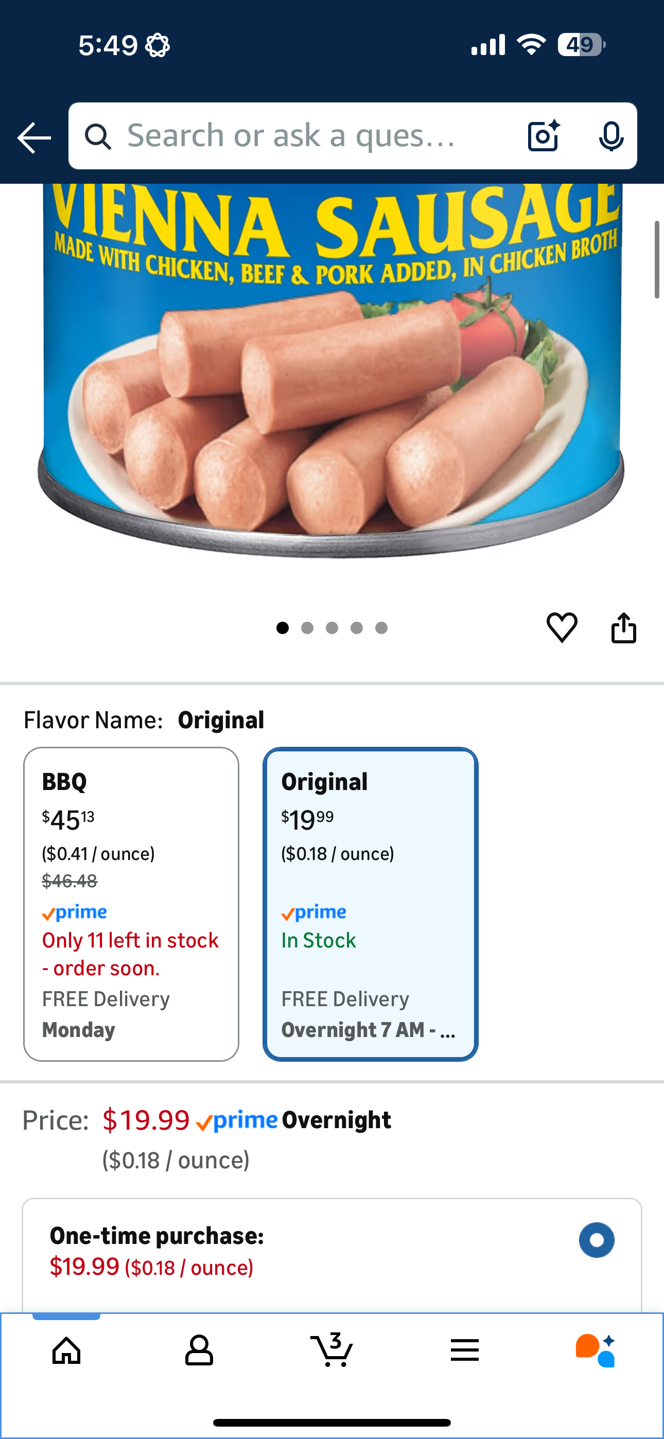 Libby's Vienna Sausage in Chicken Broth, Canned Sausage, 4.6 OZ (Pack of 24)