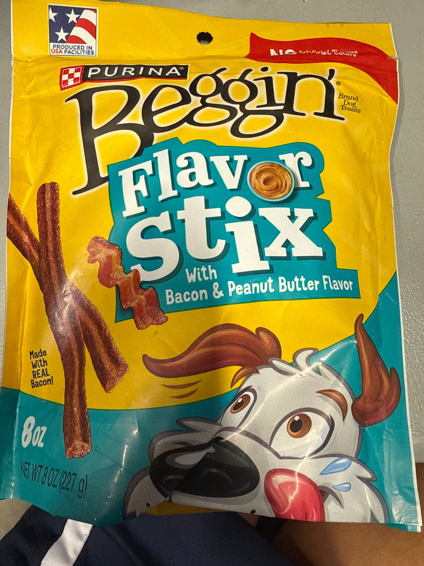 Purina Beggin' Flavor Stix With Real Meat Dog Treats With Bacon and Peanut Butter Flavors 8oz