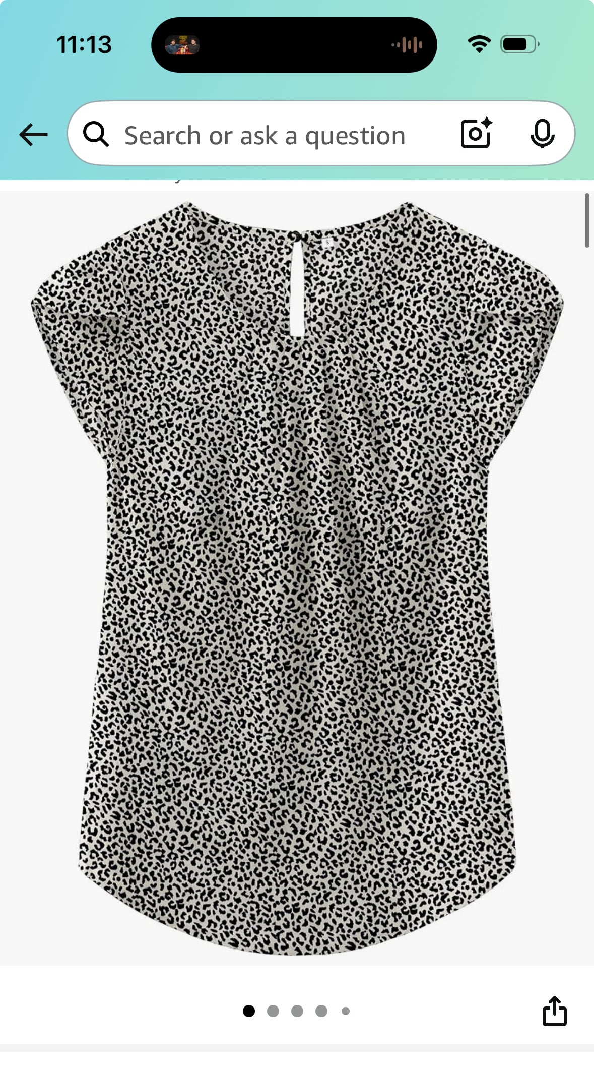 Women's Casual Round Neck Basic Pleated Top Curved Sleeve Blouse (Size XL)