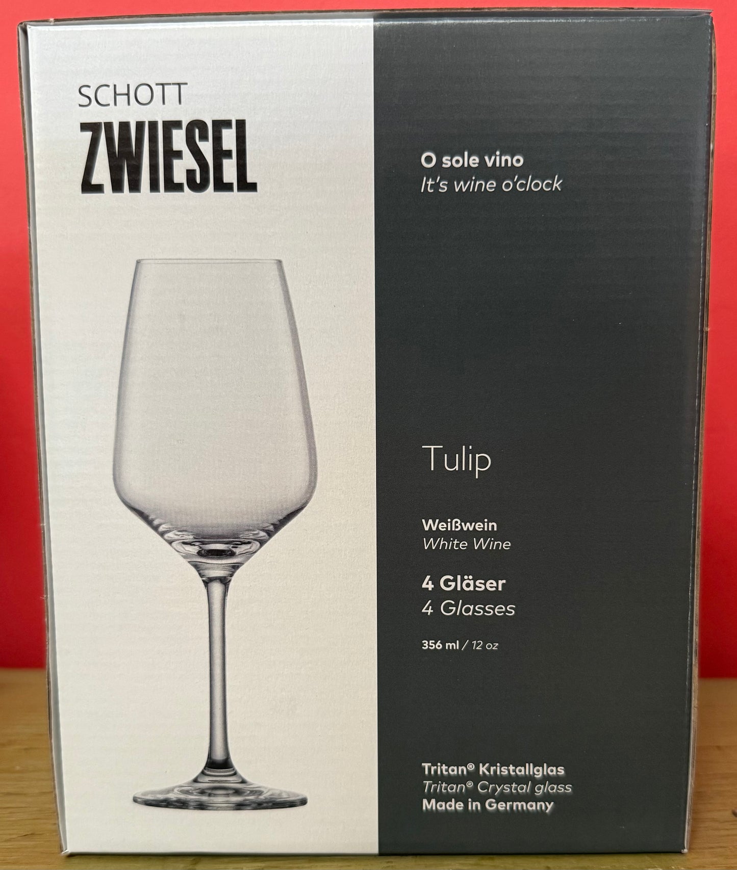 Tulip White Wine Glass (Set of 4), Wine Glasses for White Wine, Dishwasher-Safe Tritan Crystal Glasses, Made in Germany (12 Ounce)