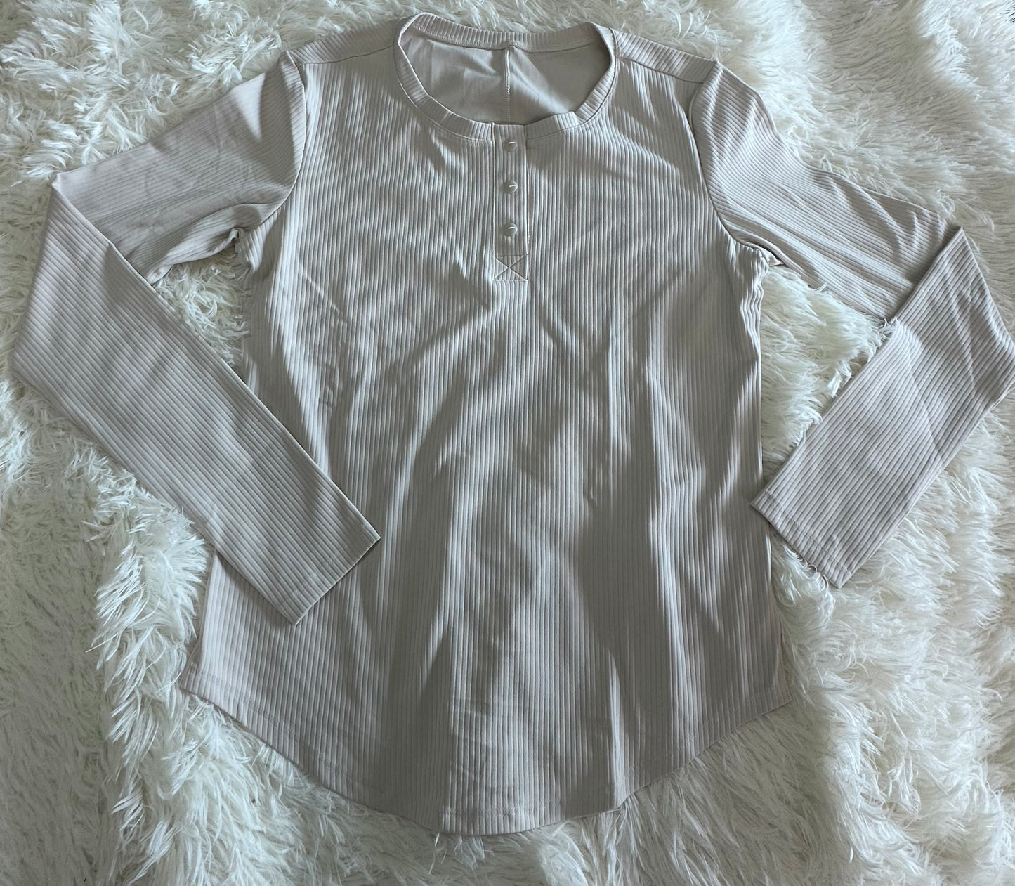 Long Sleeve T-Shirt, Women's Elegant Simple Button Top (Size X-Small)