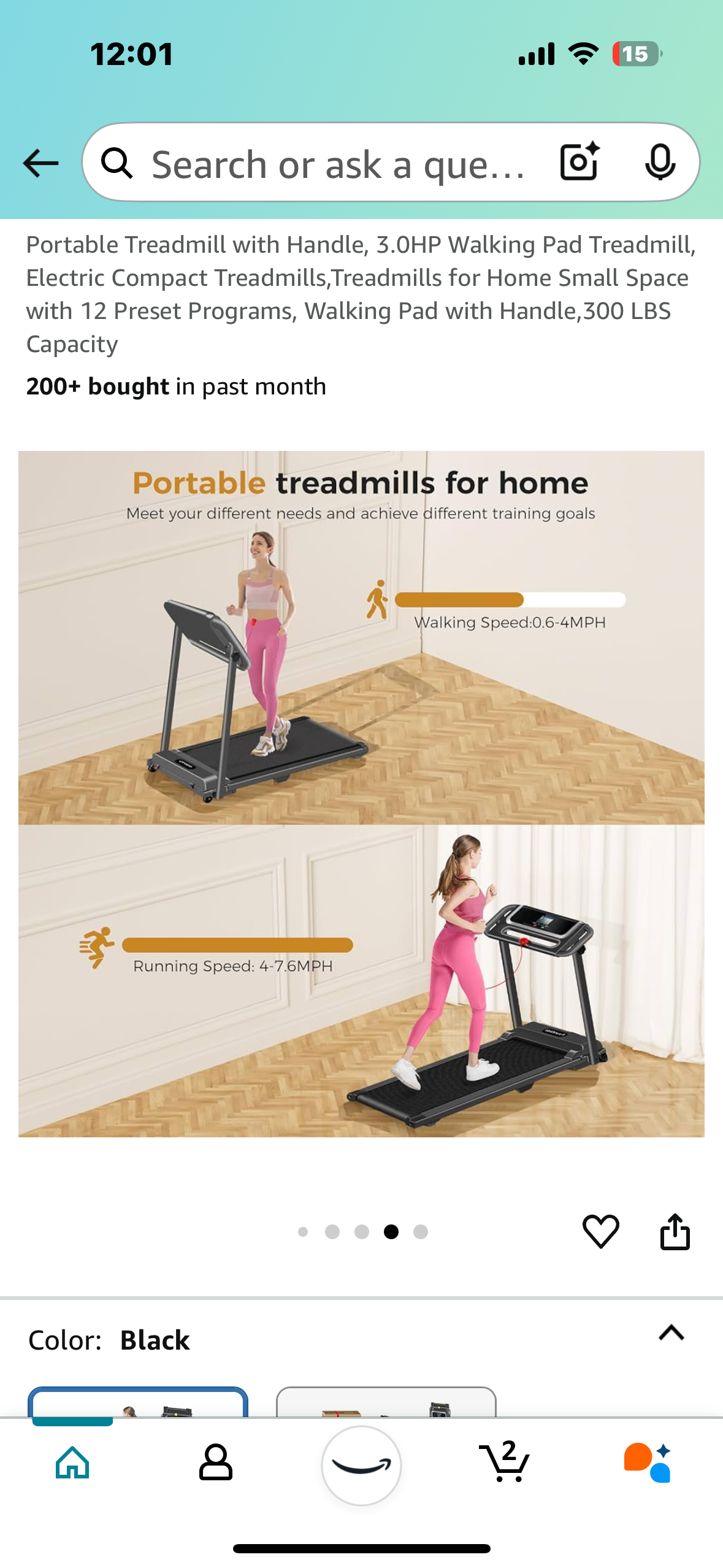 New - Treadmill/Walking Pad With Handle Foldable (W384)