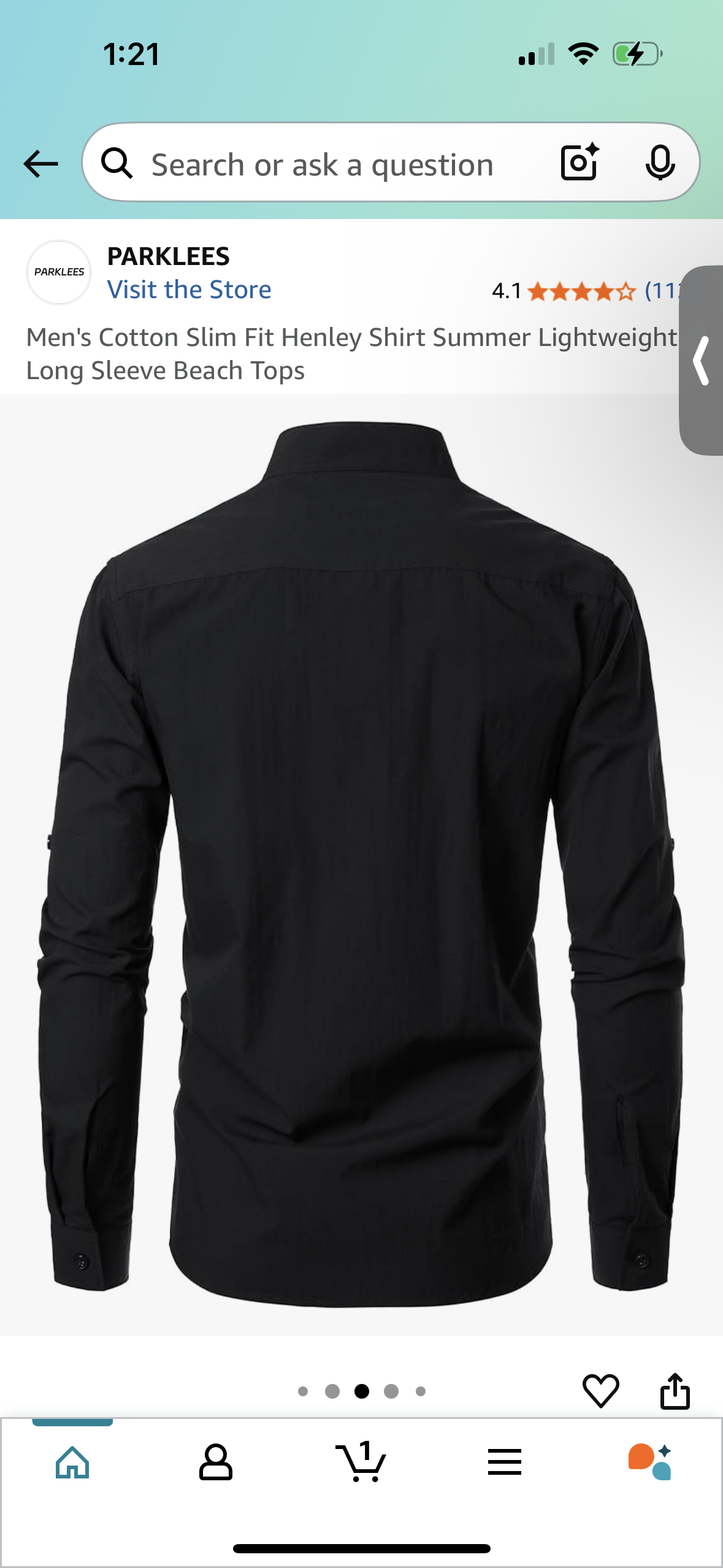 Men's Cotton Slim Fit Long Sleeve Shirt With Buttons (Size XL)