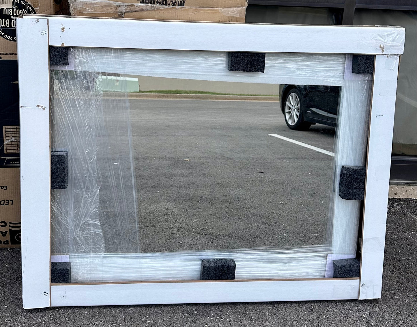 Frame My Mirror Gold Metal Framed Mirror, 30" x 40" Mirror for Bathroom, Metal Frame, True Reflections Glass, Gold Finish, Stanton Design, Hangs Horizontally or Vertically, Made in USA (M380)