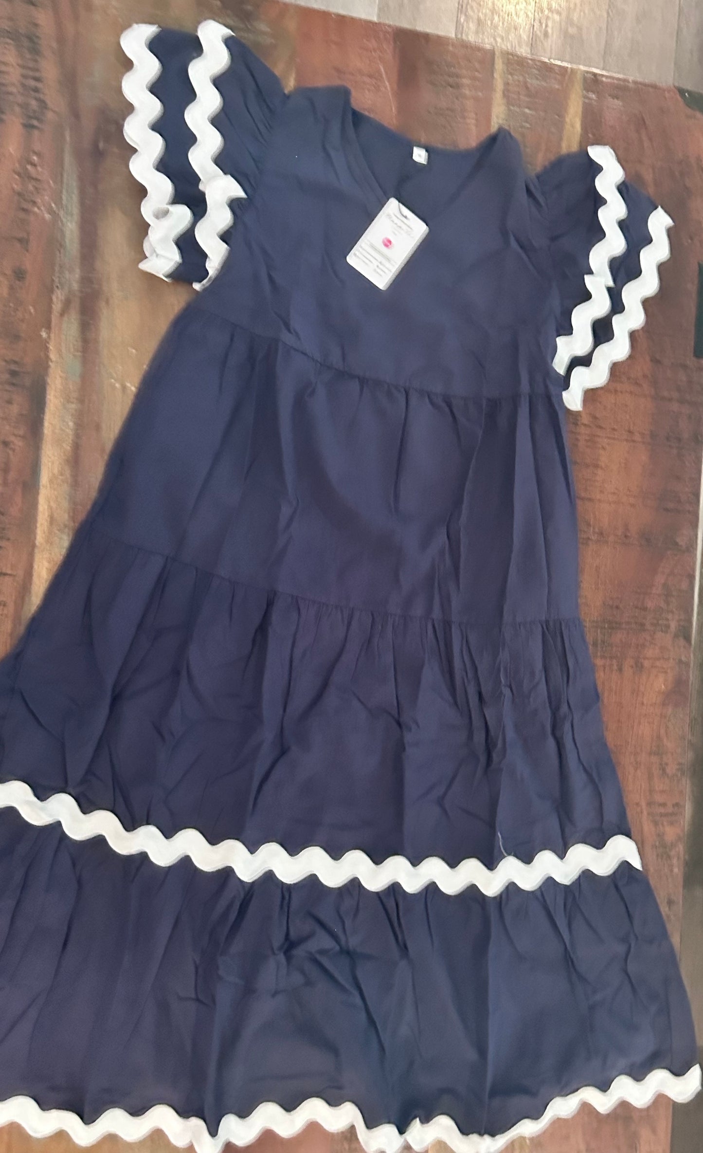 Women's Summer Short Sleeve Midi Dress, Casual Flowy Dress (Size Medium)