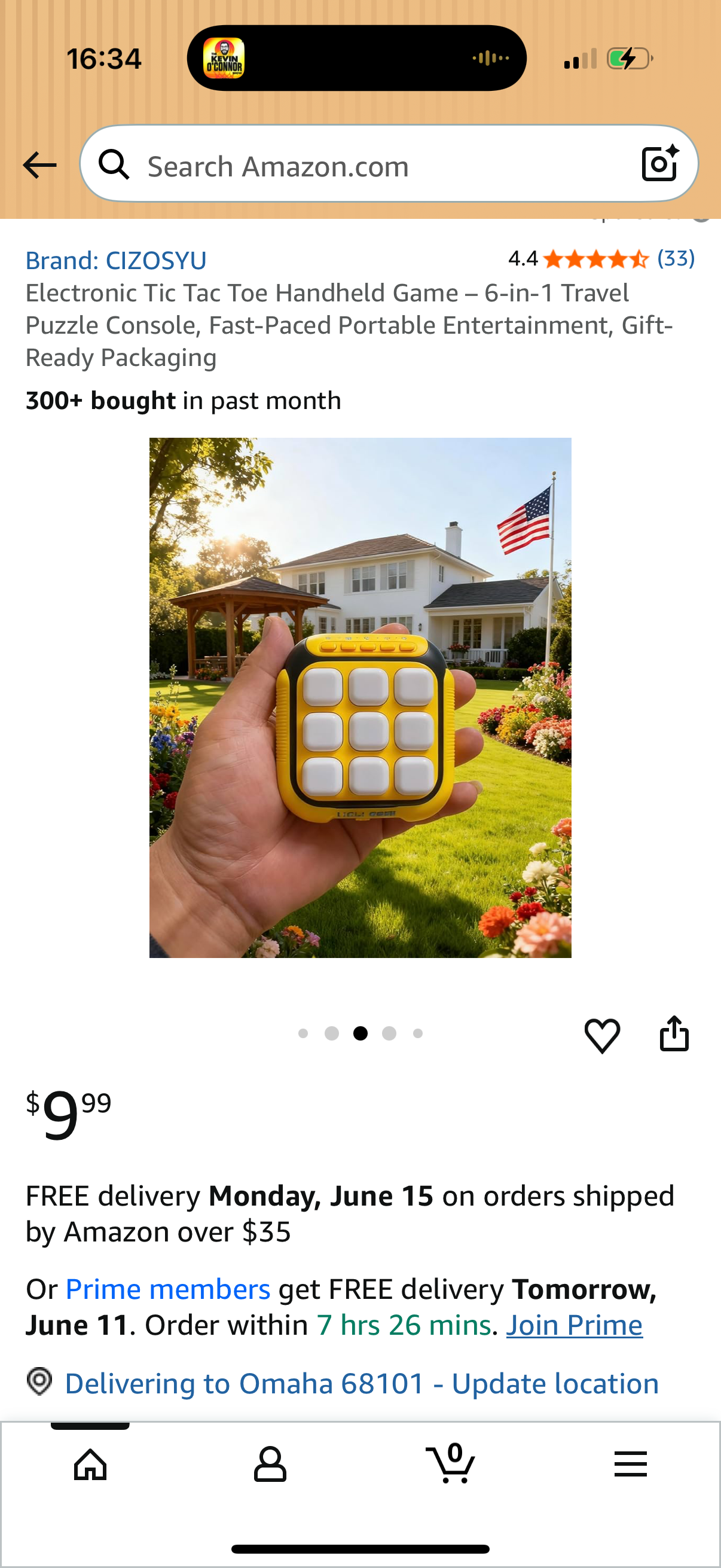 Electronic Tic Tac Toe Handheld Game – 6-in-1 Travel Puzzle Console, Fast-Paced Portable Entertainment, Gift-Ready Packaging