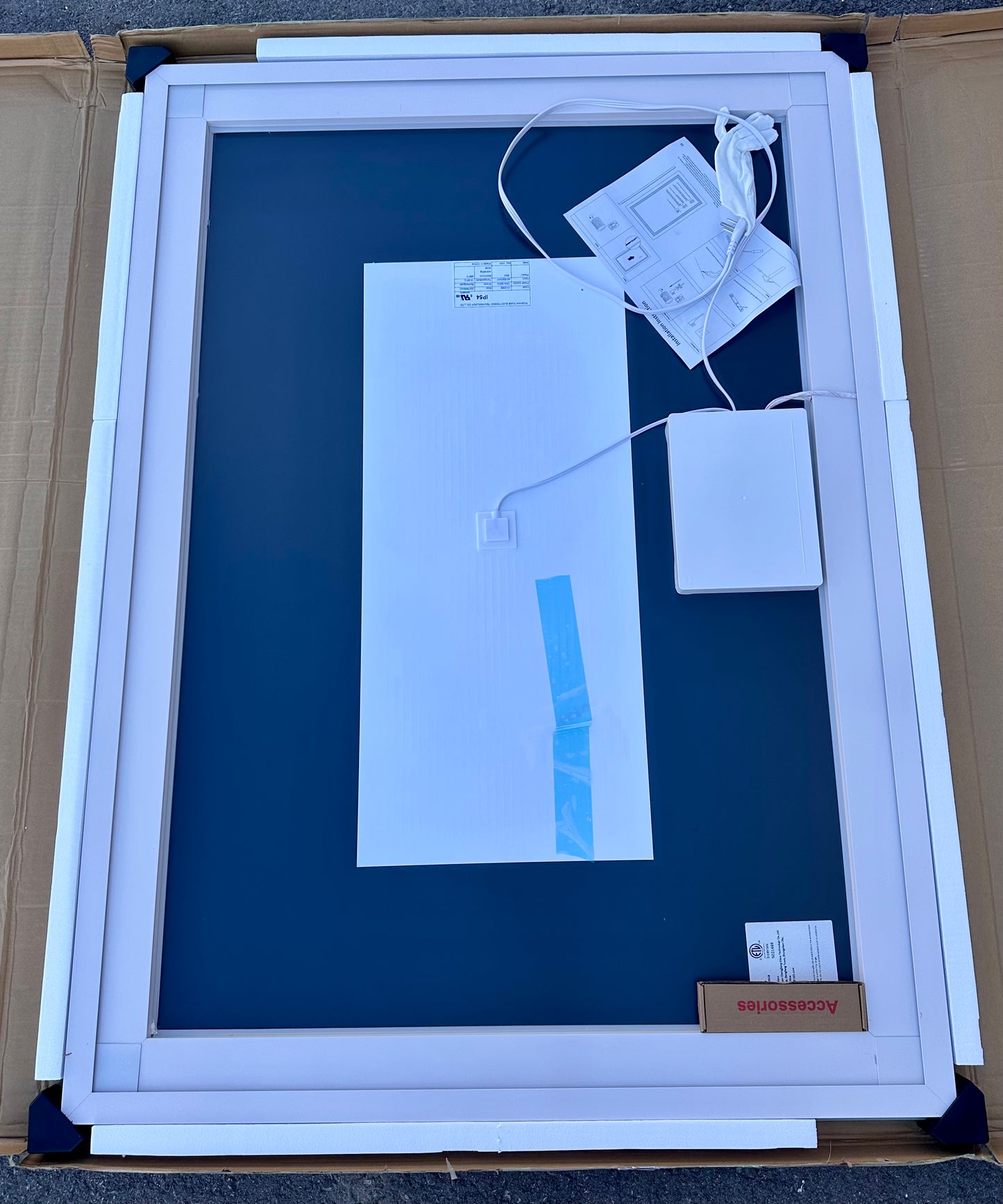 51x40 Inch RGB LED Bathroom Mirror, Front Light and RGB Backlit Lighted Vanity Mirror, Wall Mounted, Dimmable, Anti Fog, Shatter-Proof IP54 Waterproof (M395)