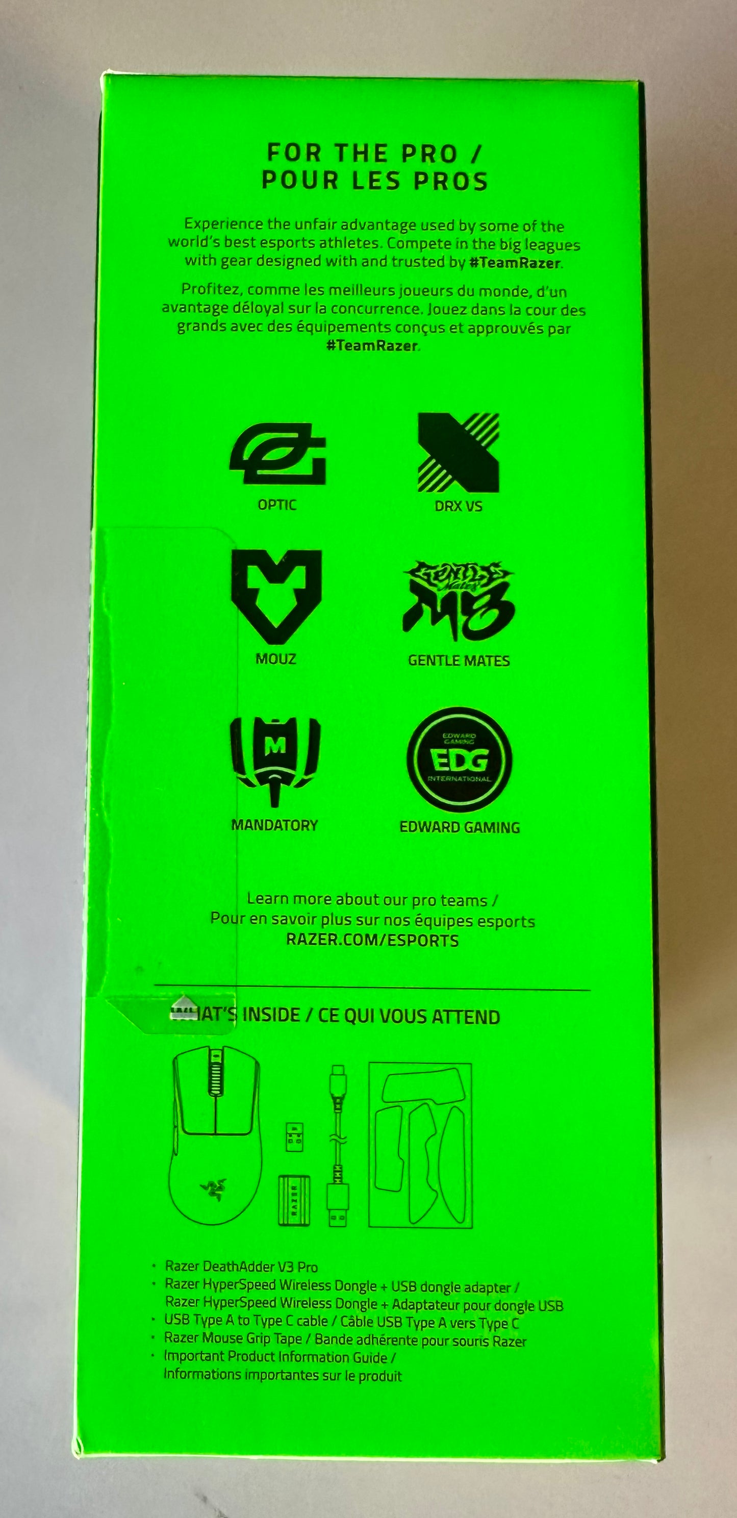 Razer DeathAdder V3 Pro Wireless Gaming Mouse: 63g Ultra Lightweight - Focus Pro 30K Optical Sensor - HyperSpeed Wireless - Fast Optical Switches Gen-3-5 Programmable Buttons - 90 Hr Battery - Black