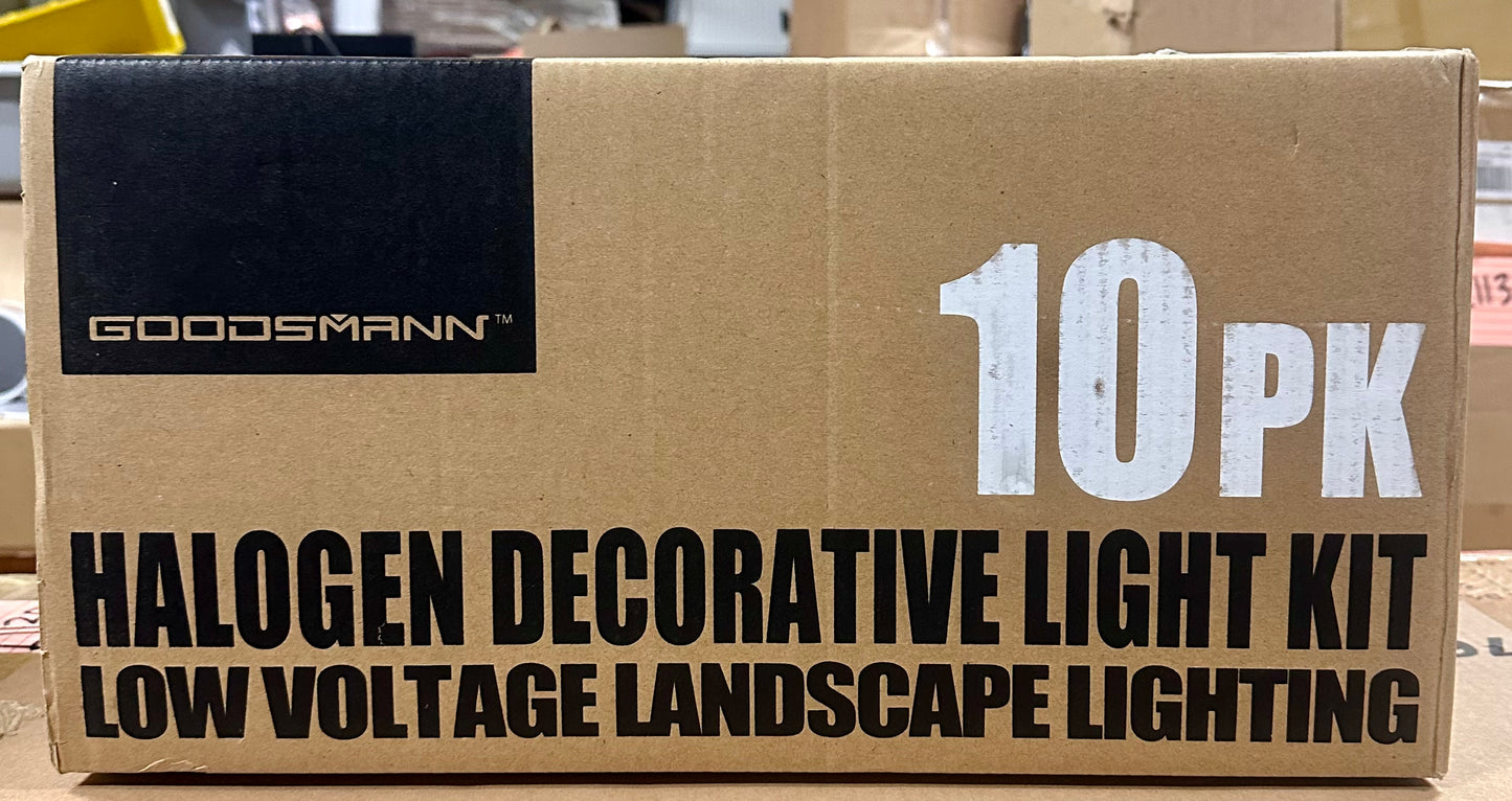 GOODSMANN 12V AC Landscape Lighting Kit with 6PCS 10W Bronze Halogen Pathway Lights & 4PCS Metal Material 20W Flooding Lights & 75Feet 16AWG Wire & 150W Outdoor Low Voltage Landscape Transformer (L1134)