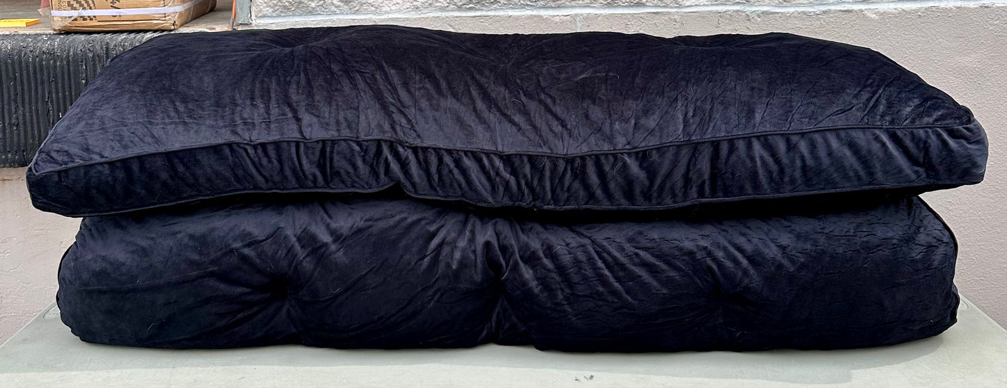 Japanese Floor Mattress Full Size, 6" Foldable Futon Mattress Tufted Roll Up Floor Bed, Thick Chenille Tatami Mat Sleeping Pad for Camping,Guest Room, Dormitory, Bedroom, RV, Black (B1048)