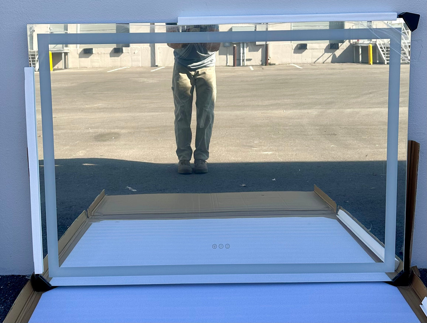 51x40 Inch RGB LED Bathroom Mirror, Front Light and RGB Backlit Lighted Vanity Mirror, Wall Mounted, Dimmable, Anti Fog, Shatter-Proof IP54 Waterproof (M395)