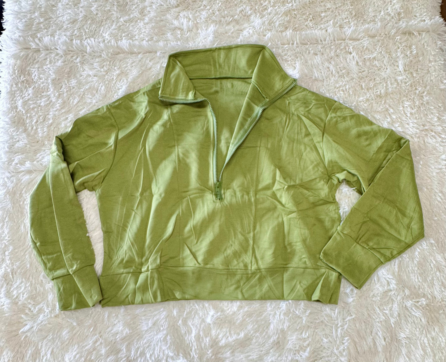 Women’s Two Piece Outfit, Half Zip Lapel Cap Sleeve Sweatshirt with High Waist Drawstring Shorts (Size XL)