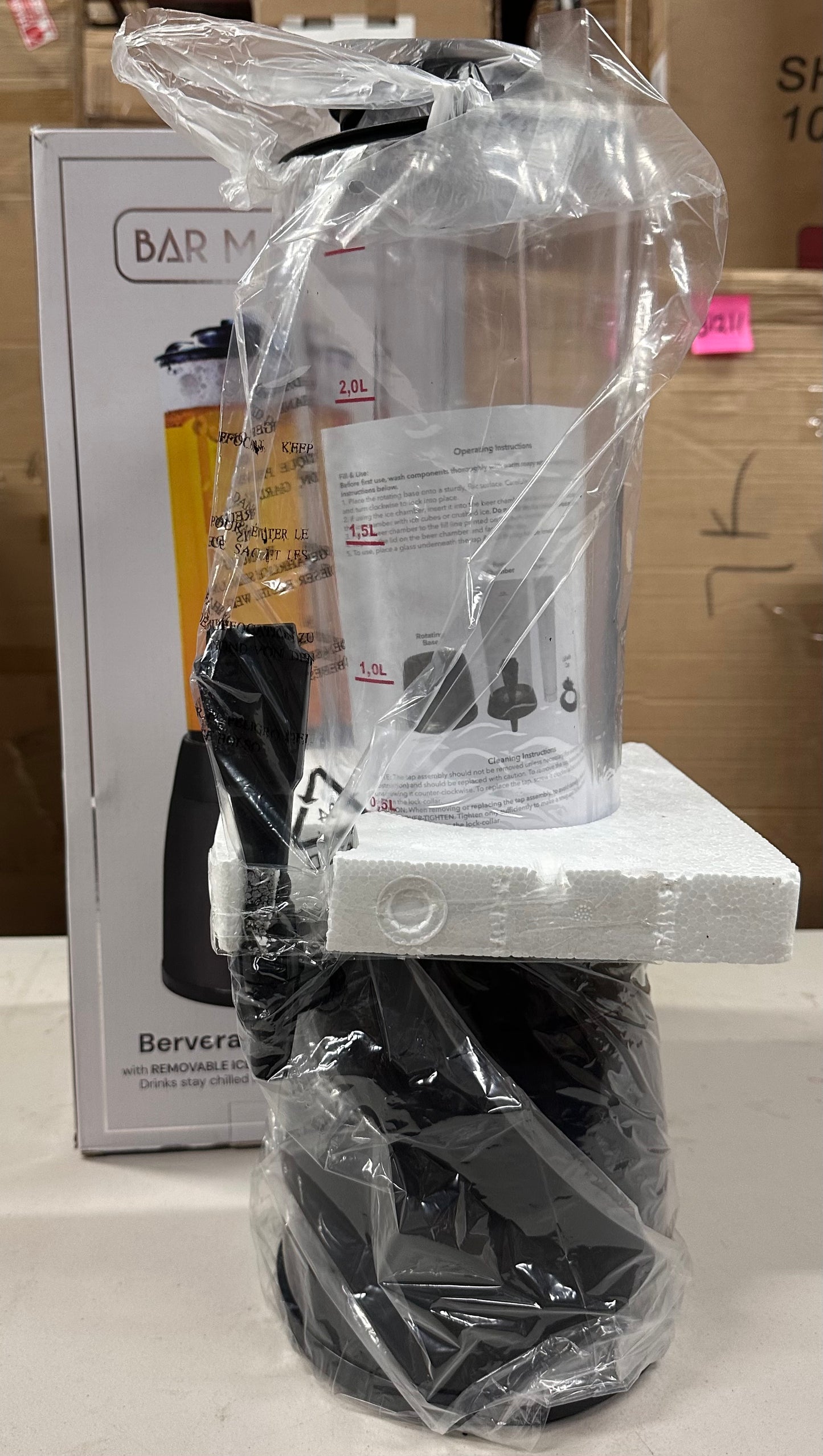 Drink 2.5L/85OZ Beer Tower, Drink Tower with Icicles, Multi-Purpose Dispenser for Beverage/Beer/Liquor/Cold Drinks, Beer Container Ice Tube (L1187)