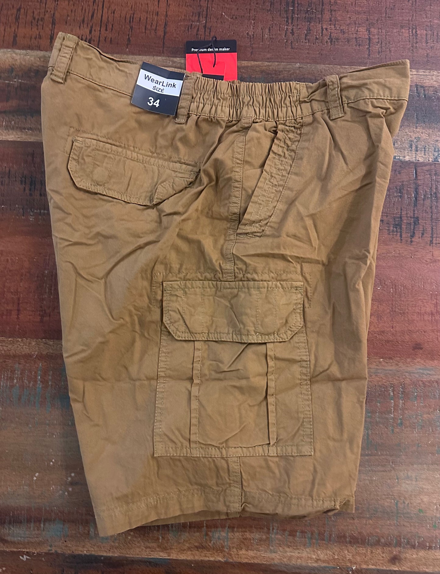 Men's Cargo Shorts 6 Pockets Cotton Shorts Work Casual Hiking Shorts (Size 34)