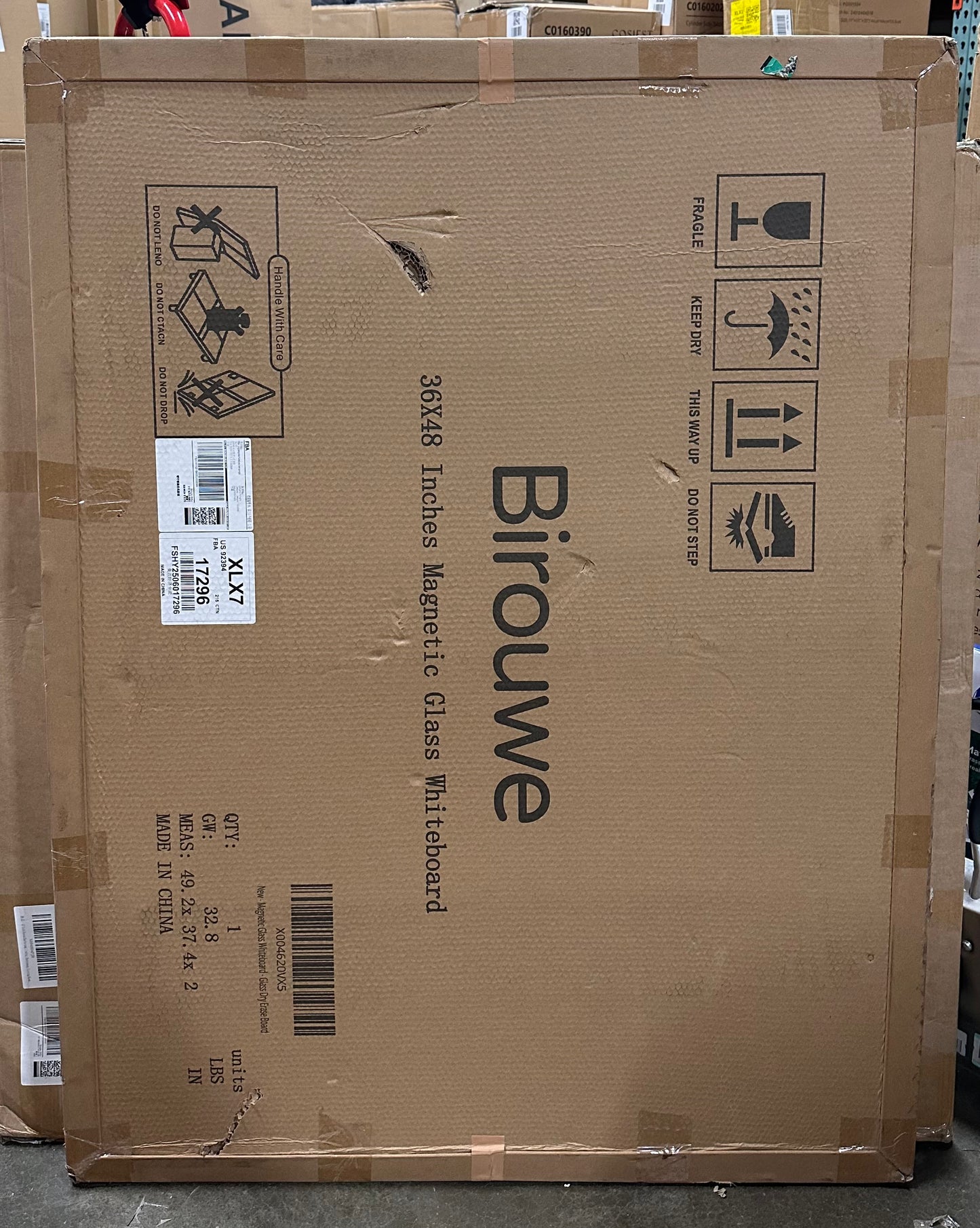 Magnetic Glass Whiteboard - Glass Dry Erase Board 48"x36", Large Frameless Whiteboard for Home or Office (O505)