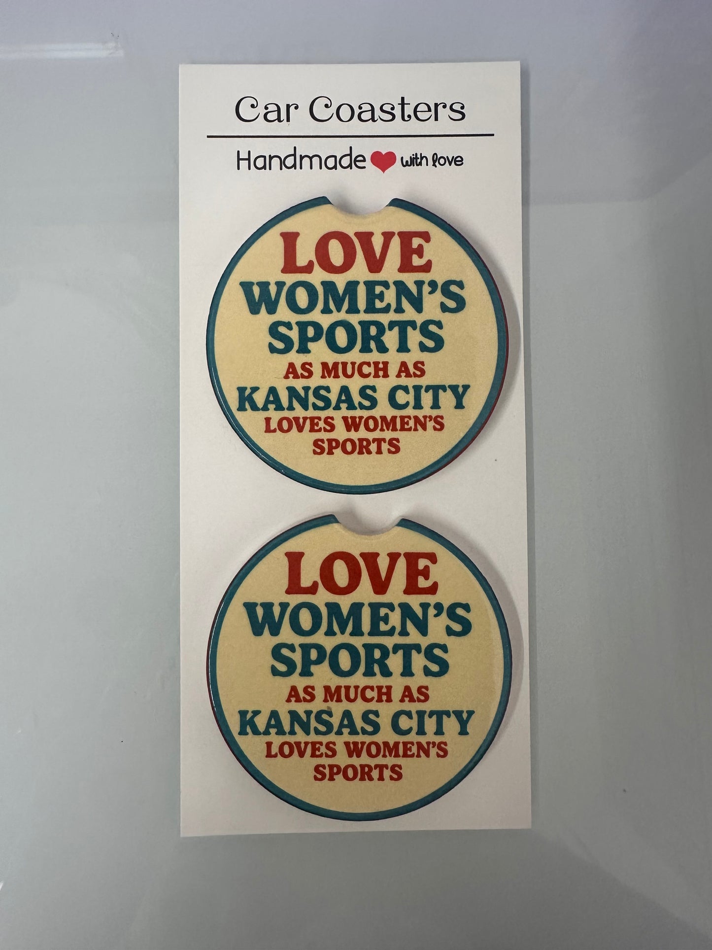 Women’s Sports Ceramic Car Coasters for Cupholders - Set of 2