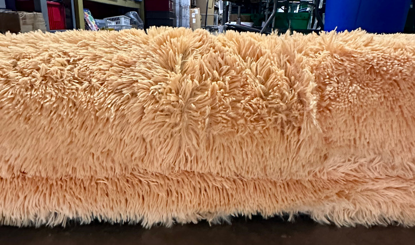 Human Dog Bed, 71"x45"x12" Fits You and Pets, Washable Faux Fur Pet Bed for People and Pets, Napping Orthopedic Dog Bed, Pumpkin (R608)