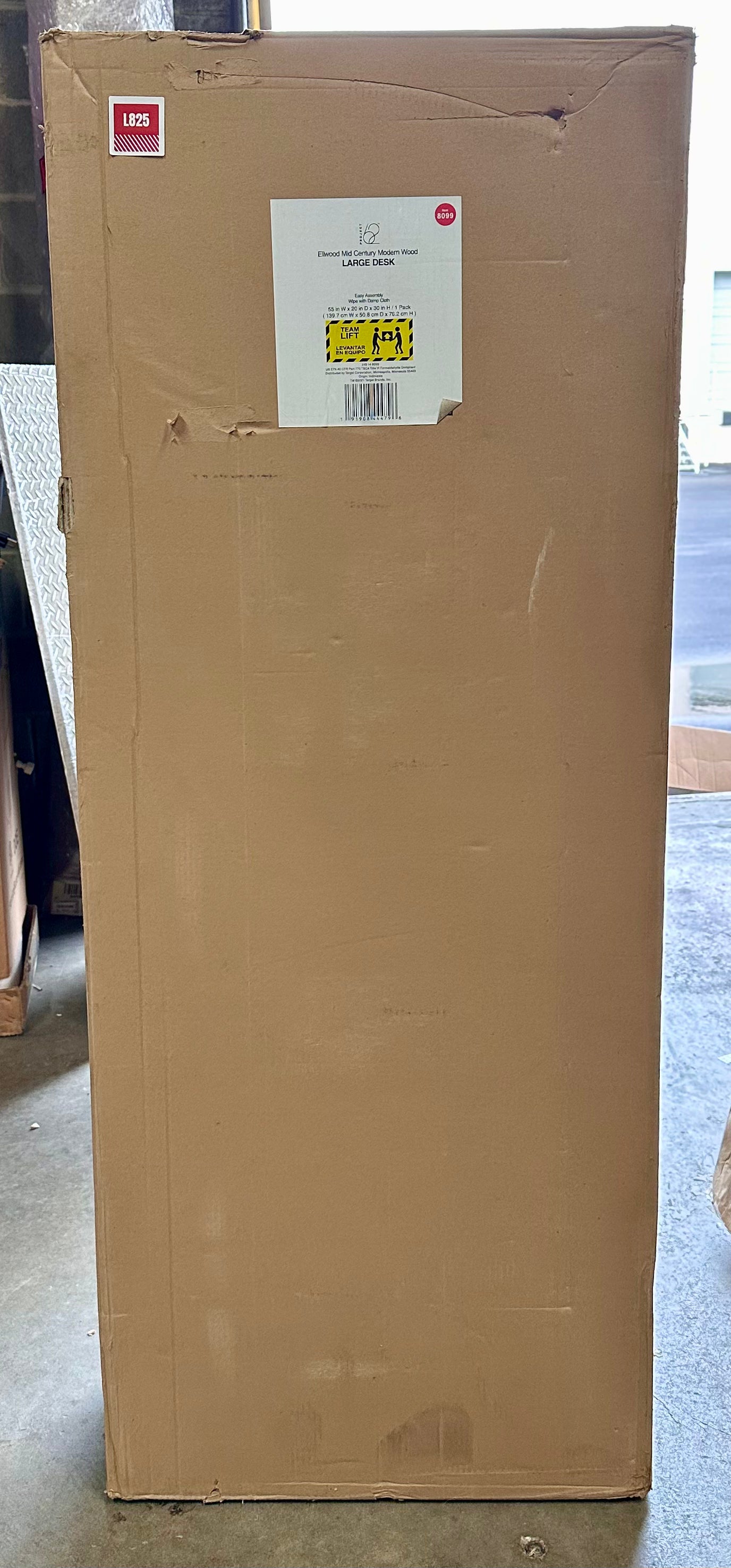 New - White, Mid Century Modern Desk (L825)