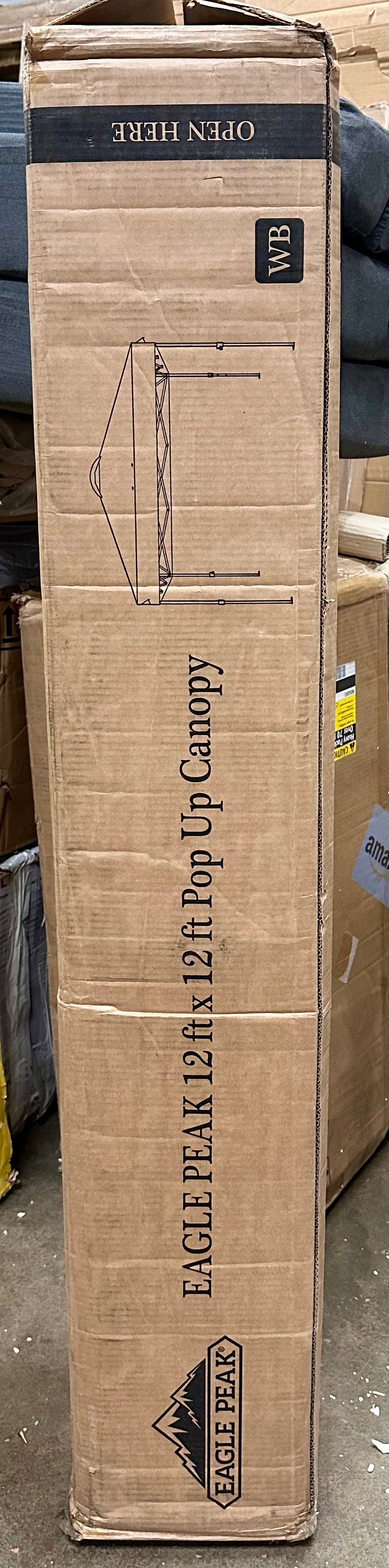 EAGLE PEAK Pop Up Canopy Tent with Wheeled Carry Bag, 8 Stakes, 4 Ropes, 4 Weight Bags, Easy Set Up Tent Canopy, 12x12 ft, 144sqft of Shade, Neon Green (W521)