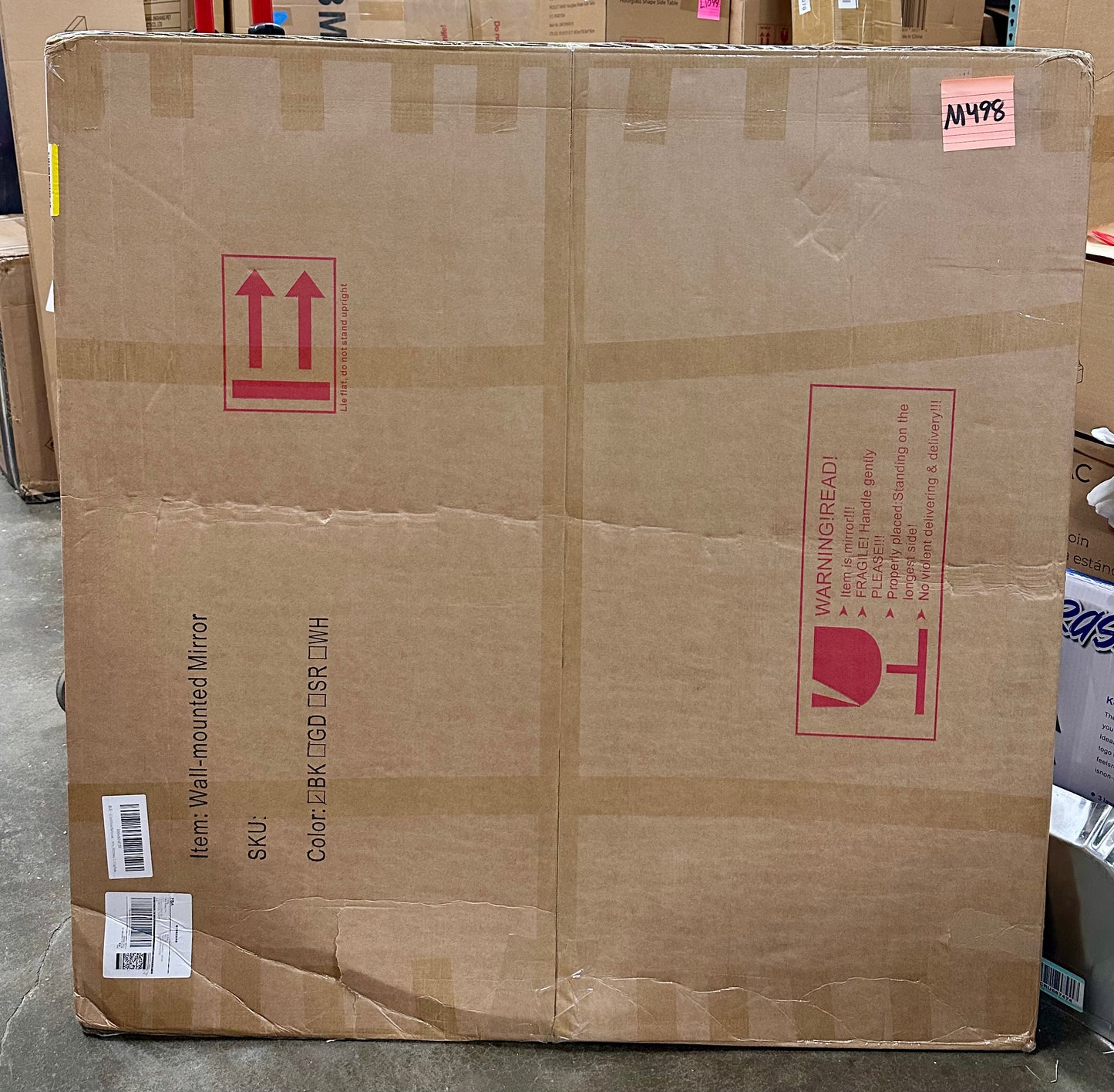 42 Inch Round Bathroom Mirror - Black Wall Mounted Circle Mirror with Metal Frame, Modern Round Hanging Mirror Suitable for Bathroom, Vanity, Entryway, Living Room
(M498)