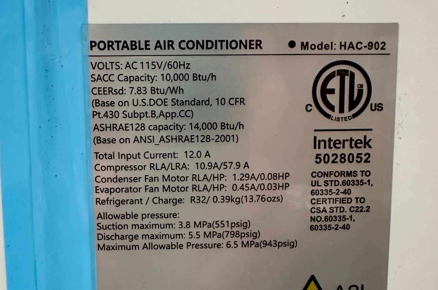 14,000 BTU Portable Air Conditioner, Cools Up to 700 Sq.Ft, Auto-Evaporation, Low Noise Portable AC Unit with Remote Control, for Home, Office, Garage, White (R705)