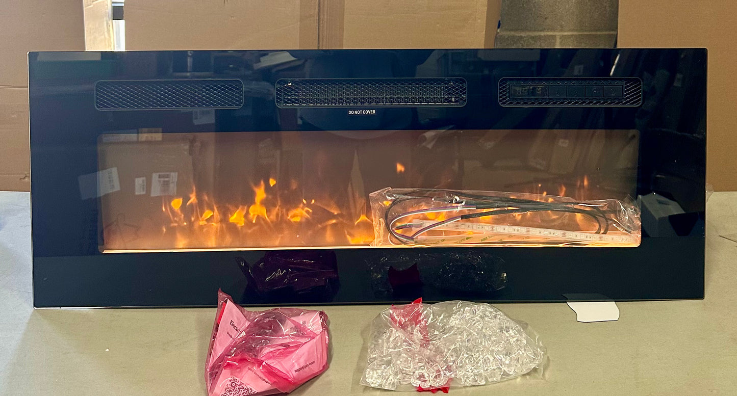 Garvee 42 Inch Electric Fireplace Insert Ultra-Thin 4.2" Linear Design 750/1500W Heater 12-Color (L1193)