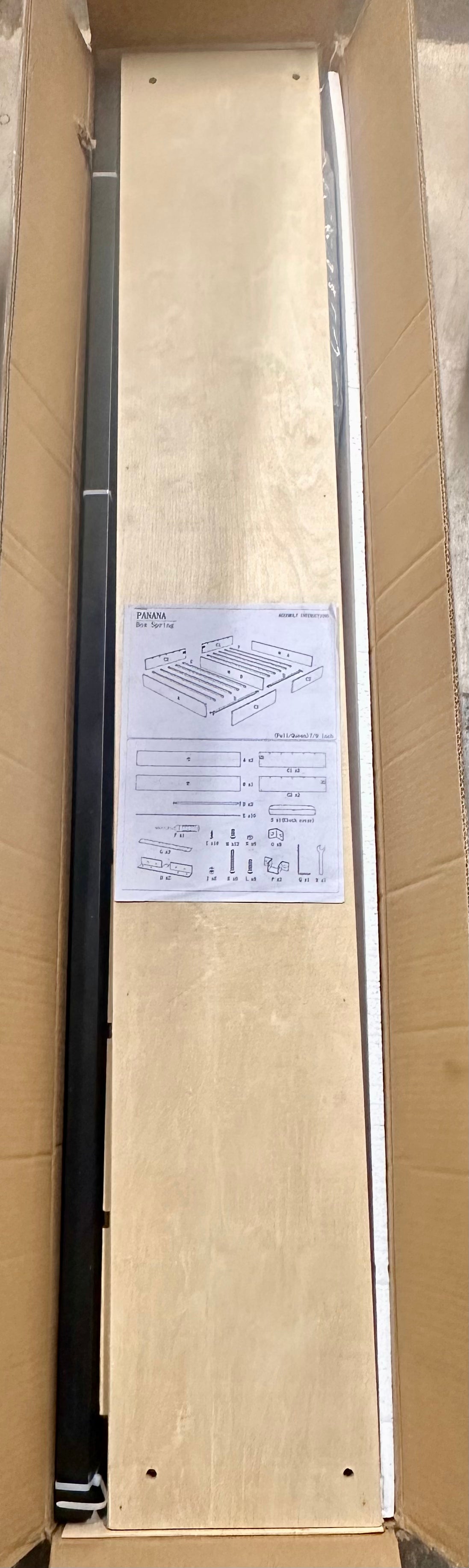 Panana 9 Inch Metal Box Spring Bed Base/Heavy Duty Steel With Fabric Cover/Mattress Foundation/Wooden Frame Easy Assembly, (B1129)