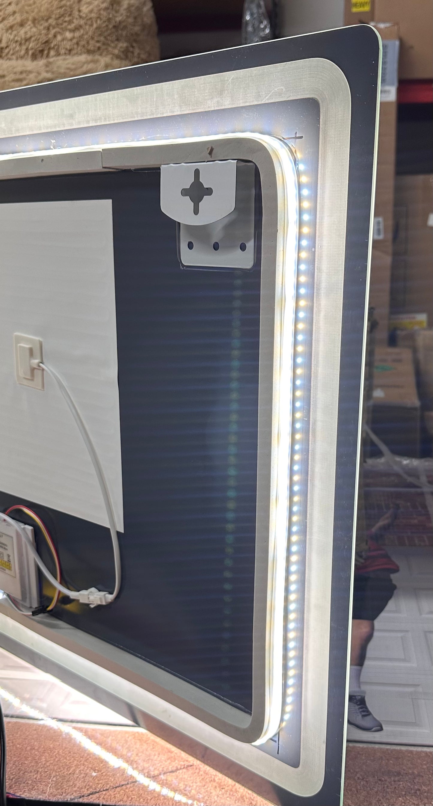 New - Front and Back Lit Rectangular LED Mirror, 3 Color Temps 3000K-6000K, defogger, 24”x36" (M337)