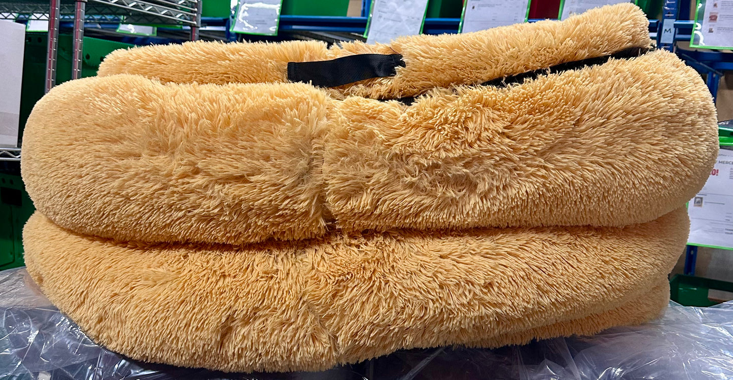 Human Dog Bed, 71"x45"x12" Fits You and Pets, Washable Faux Fur Pet Bed for People and Pets, Napping Orthopedic Dog Bed, Pumpkin (R608)