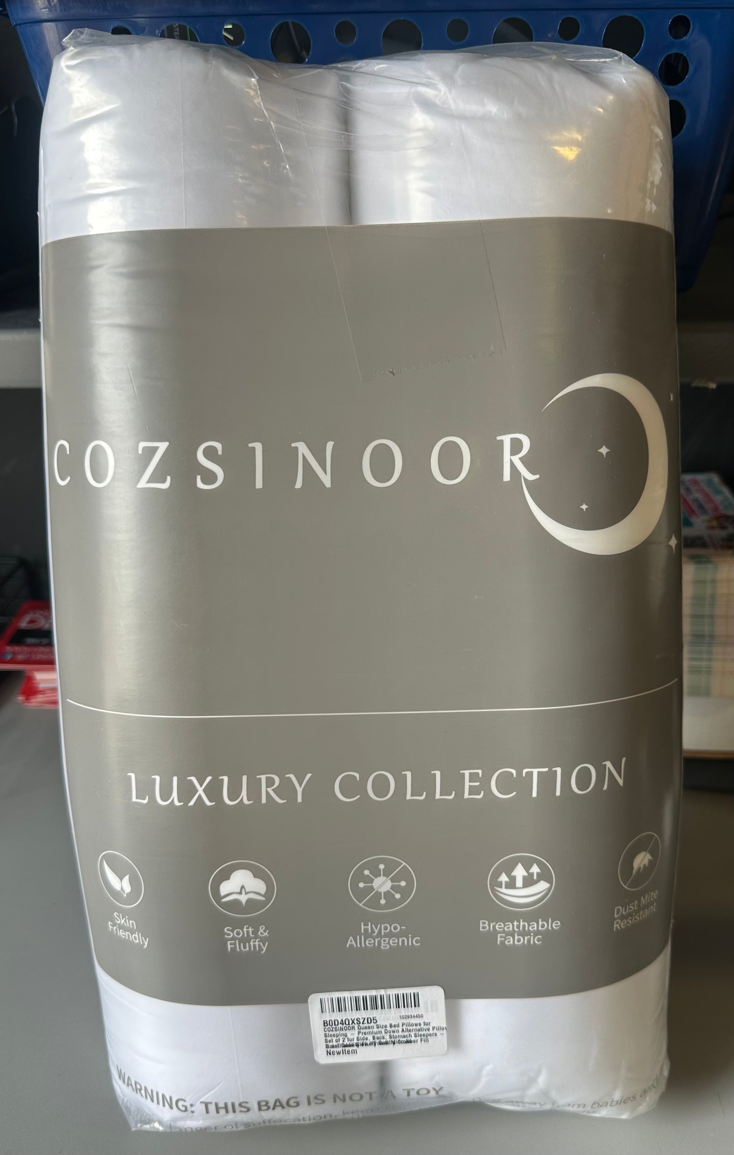 COZSINOOR Queen Size Bed Pillows for Sleeping - Premium Down Alternative Pillows, Set of 2 for Side, Back, Stomach Sleepers - Hotel Quality