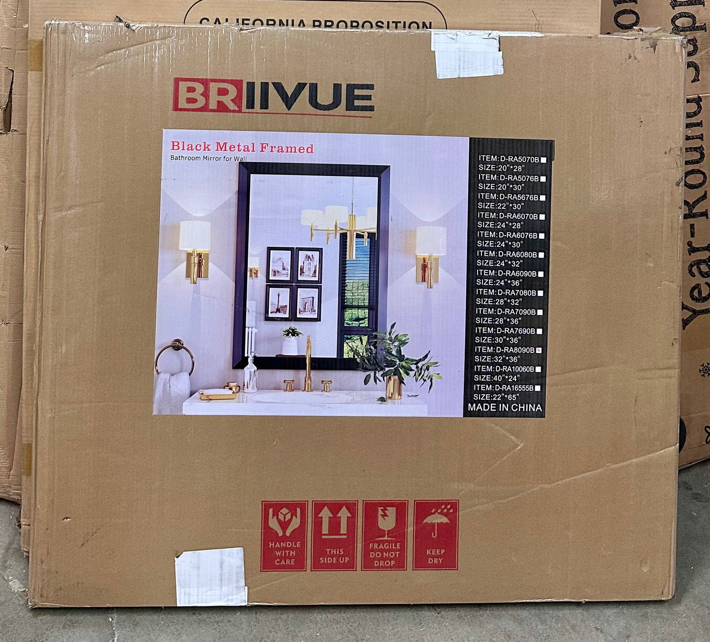 36”x 32” White Bathroom Mirror, Thick Metal Framed Rectangle Mirror for Over Sink, Bedroom, Living Room, Entryway, HD Tempered Glass (M477)