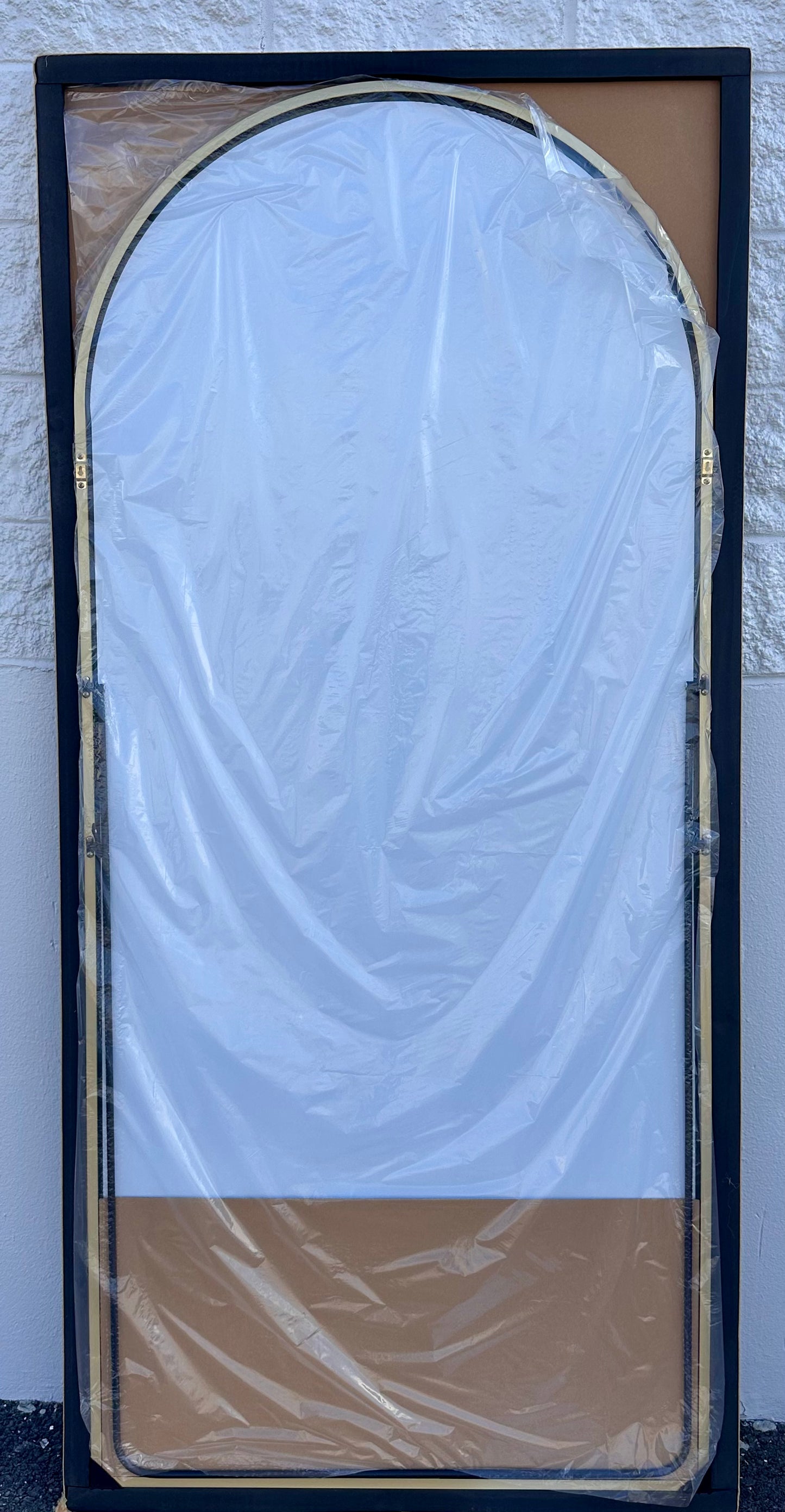 MELOMOIR 76"x34" Gold Full Length Arch Large Mirror for Bedroom, Living Room, Cloakroom Home Gym, Free Standing Leaning or Wall Mounted, Arched Top Aluminum Frame, Tempered Glass (M394)