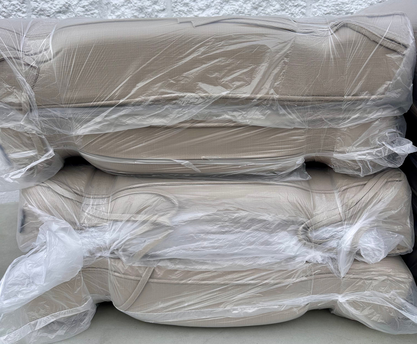 Outdoor Water-Resistant Olefin Chaise Lounge Cushions with Pillow, Weather and Fade Resistant Patio Furniture Lounge Chair Cushion Ideal for Patio, Lawn, Garden, Beige, 80" L x 26" W x 5" T (2 sets of Cushions) (G869)