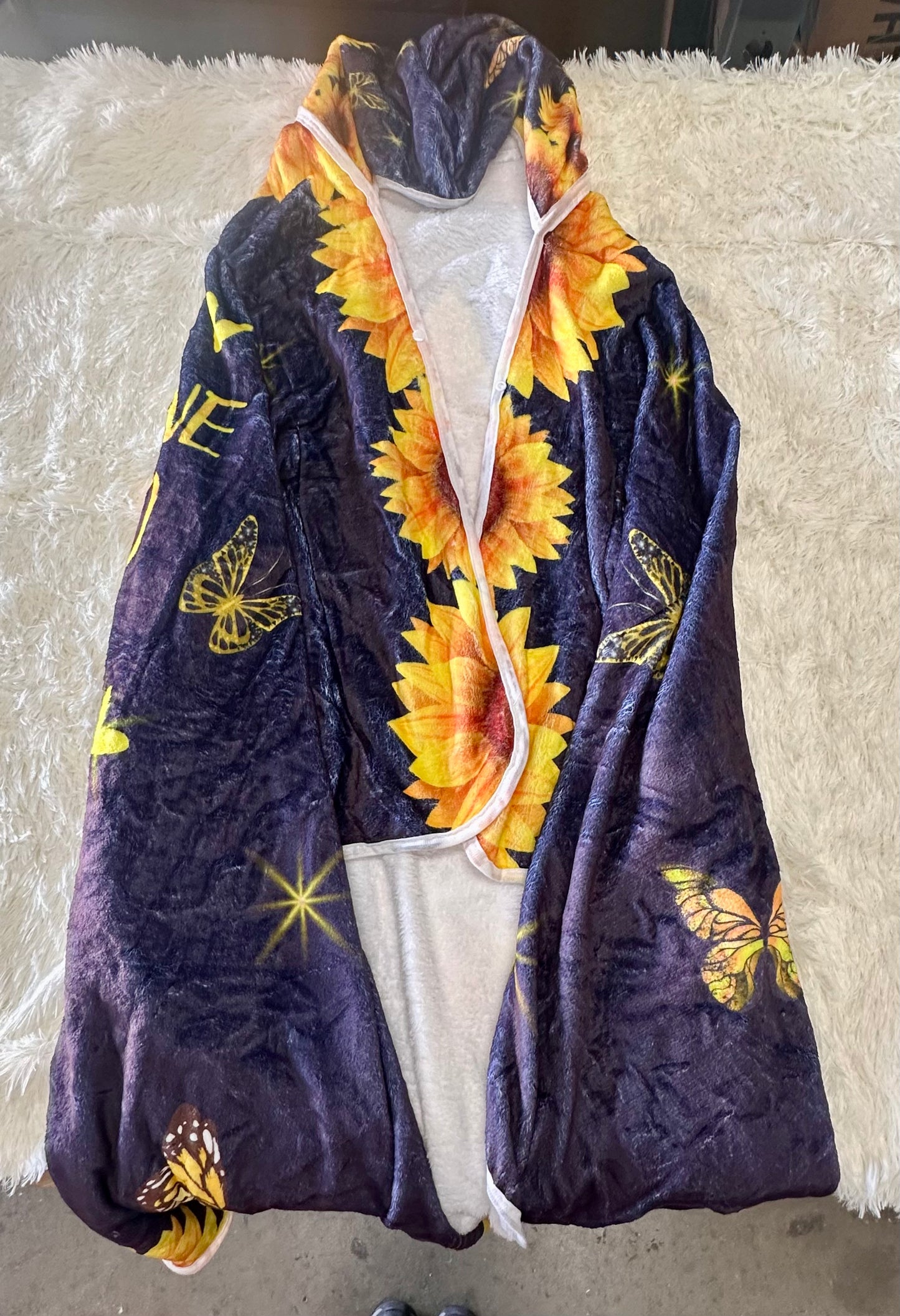 Sunshine Mixed with a Little Hurricane Wearable Hooded Blanket