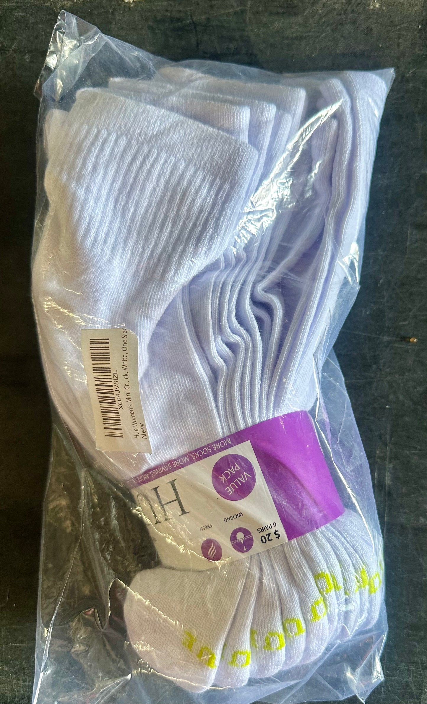 HUE Women's Mini Crew Sock 6-pack