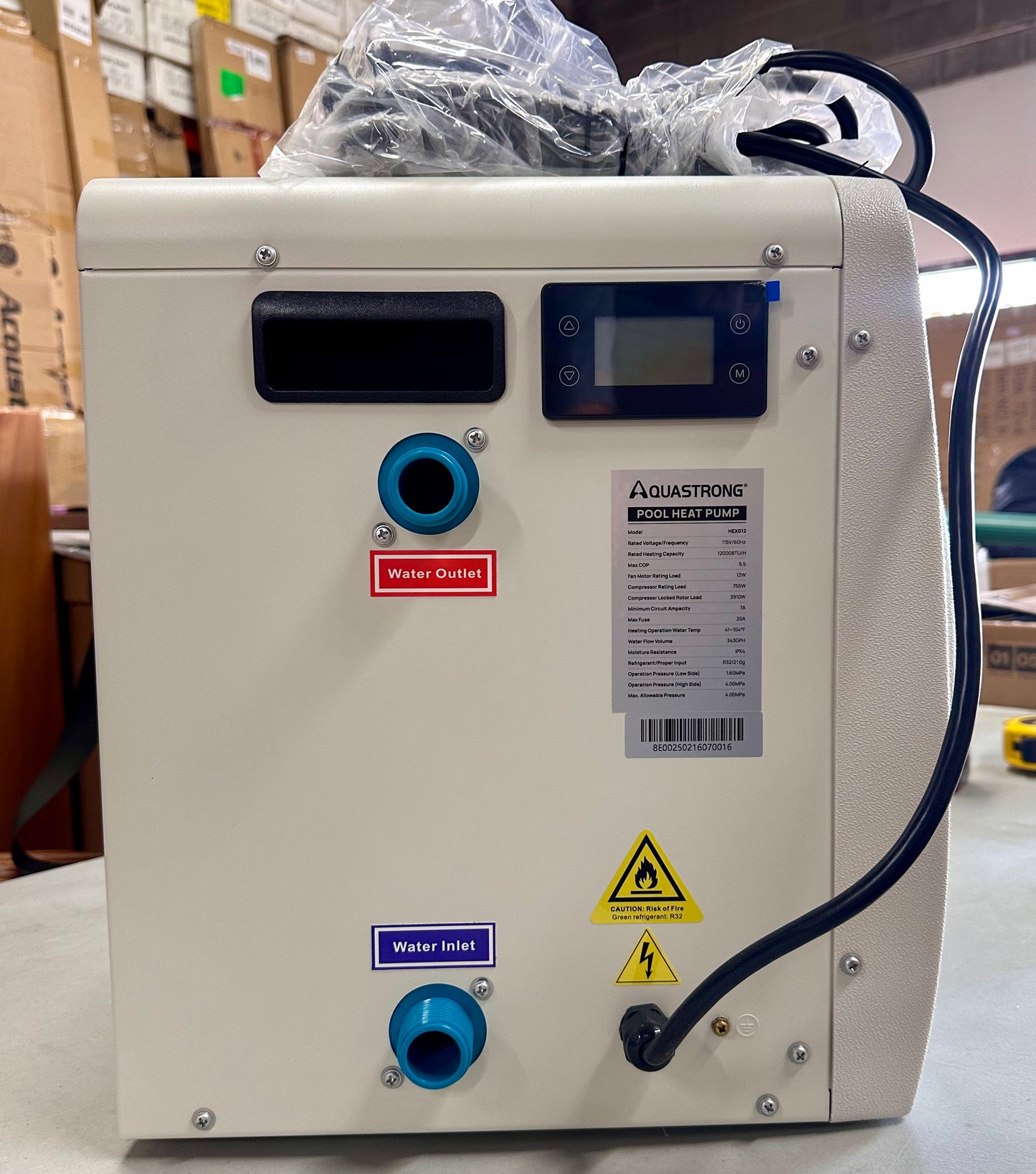 HEX012 12,000 BTU Heat Pump For 3,000 Gallons Pools 120V (W433)