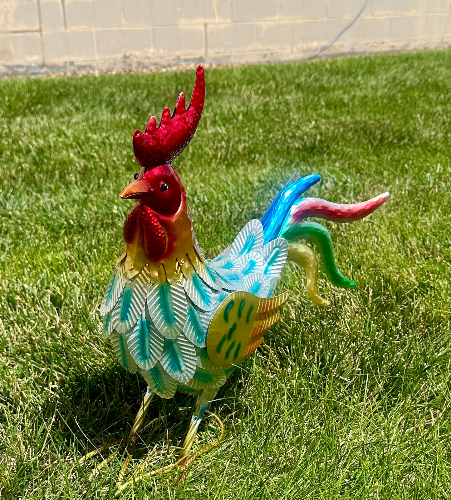 Metal Rooster Garden Sculpture Decoration, Metal Yard Art for Yard Outdoor, Indoor Decoration