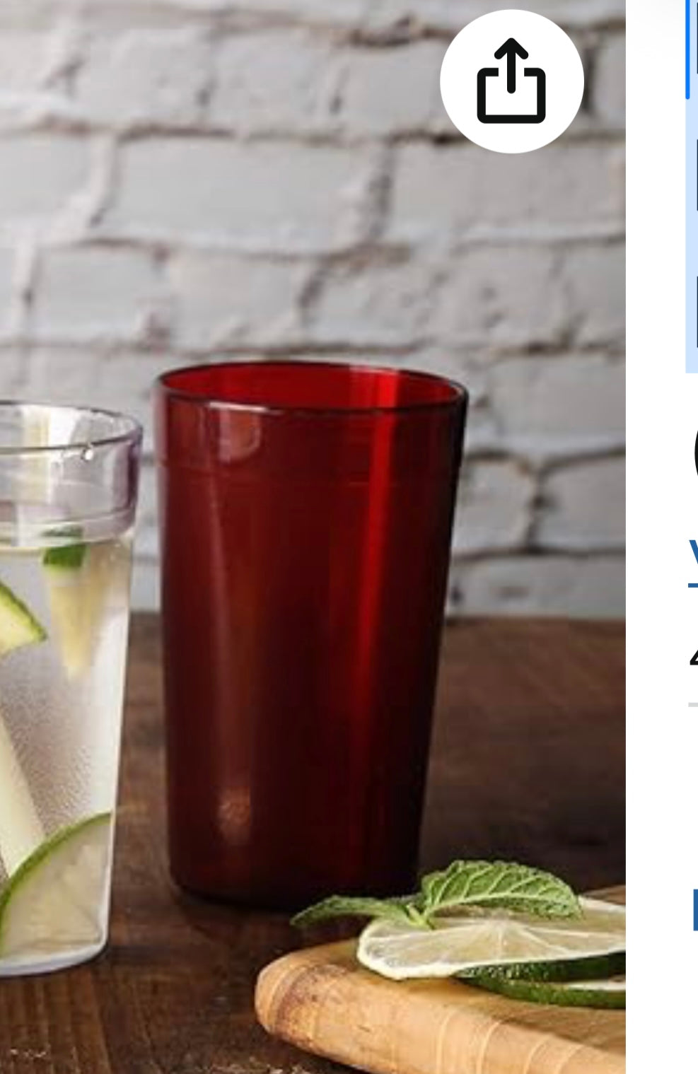 New Star Foodservice | Restaurant-Grade Beverage Tumblers (Red Set of 12)