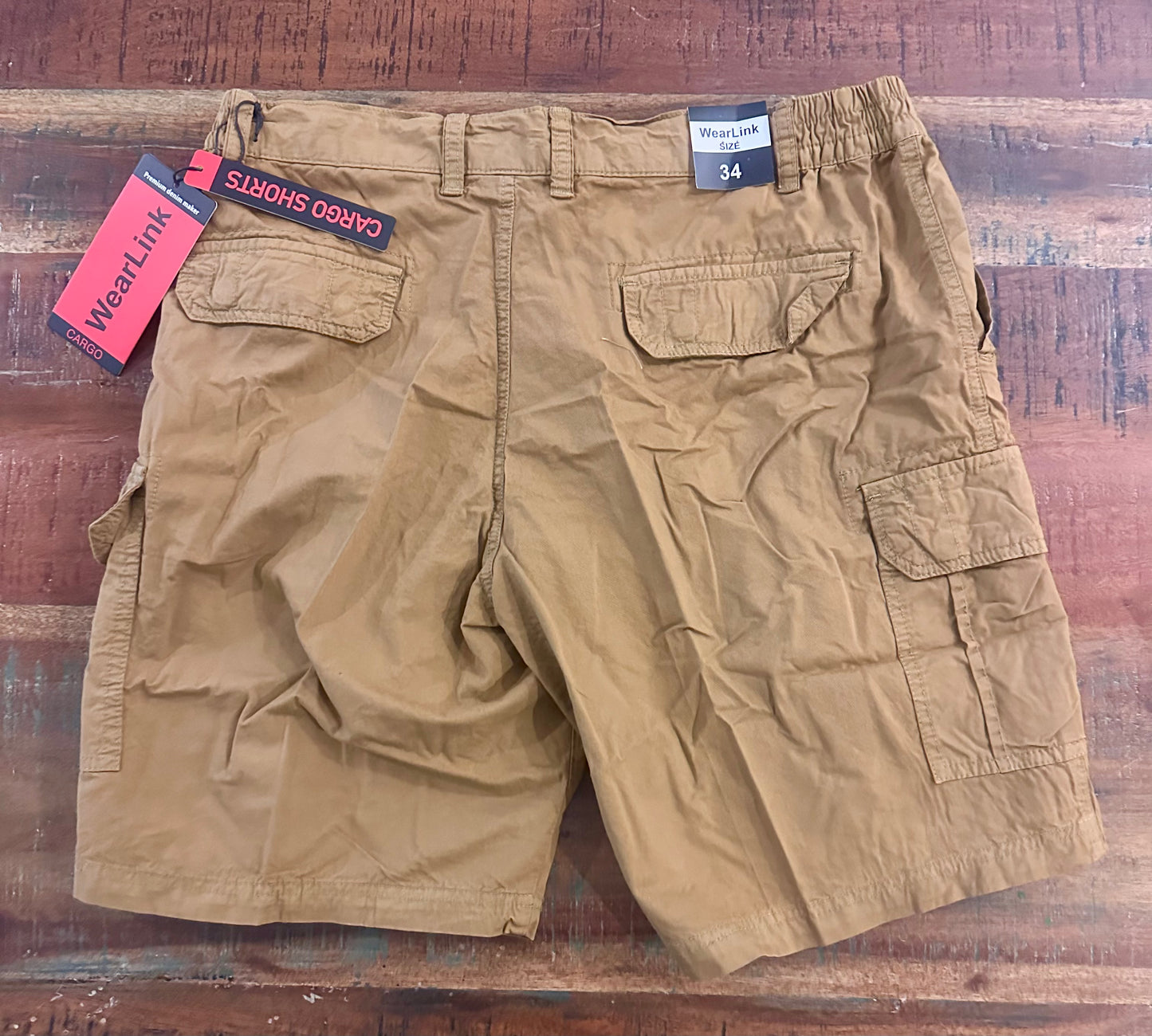 Men's Cargo Shorts 6 Pockets Cotton Shorts Work Casual Hiking Shorts (Size 34)
