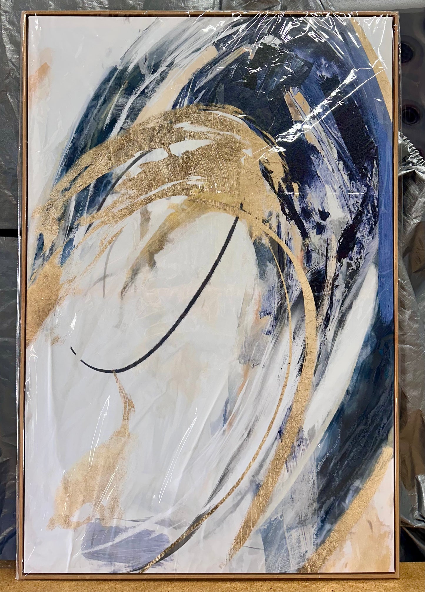 New - Framed Canvas Abstract Artwork 32”x 48” (L873)