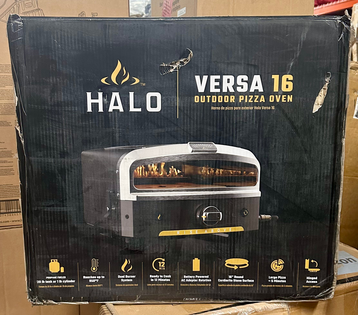 HALO Versa 16 Pizza Oven, 16” Rotating Stone, Patented Dual Burner System, 5-Minute Pizzas, Easy Clean, Propane Powered (R716)