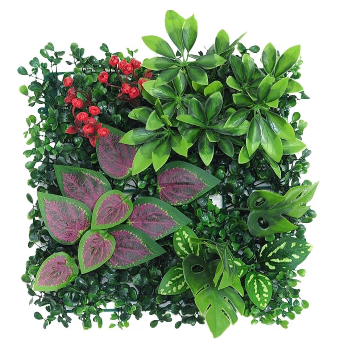 6 Pack Artificial Plant and Grass Panels, 25cm x 25cm
