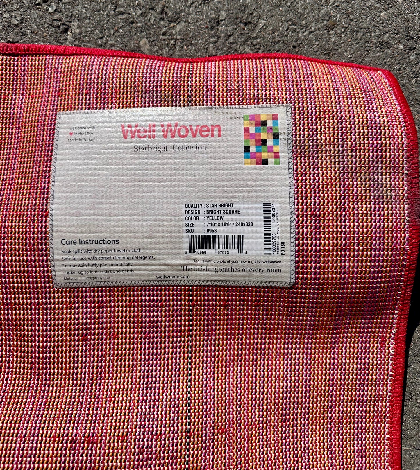 Modern Squares Multi Geometric Area Rug (7'10" x 10'6"), Abstract Checkerborad Boxes, Bright Living Room, Nursery, Bedroom Carpet, Soft, Durable Stain, Fade Resistant, Shed Free, Easy Clean (L1053)