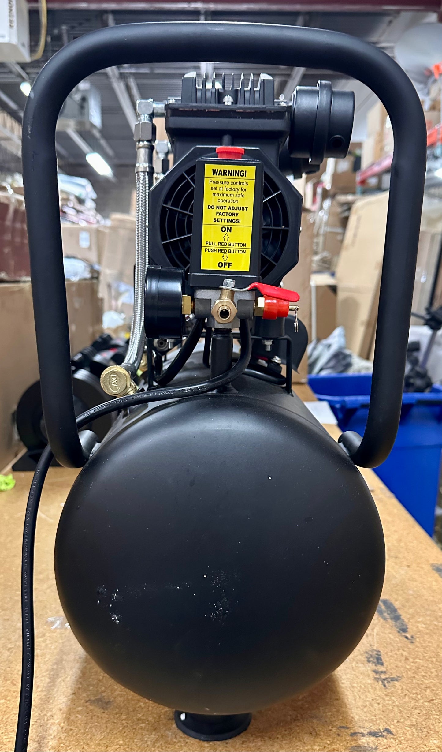 MZB 6.4 Gallon Ultra Quiet Air Compressor 110V/60Hz Steel Tanks Oil-Free 70dB Noise Level Air Compressor with Wheels for Spray Painting, Auto Repair, Carpentry(G847)