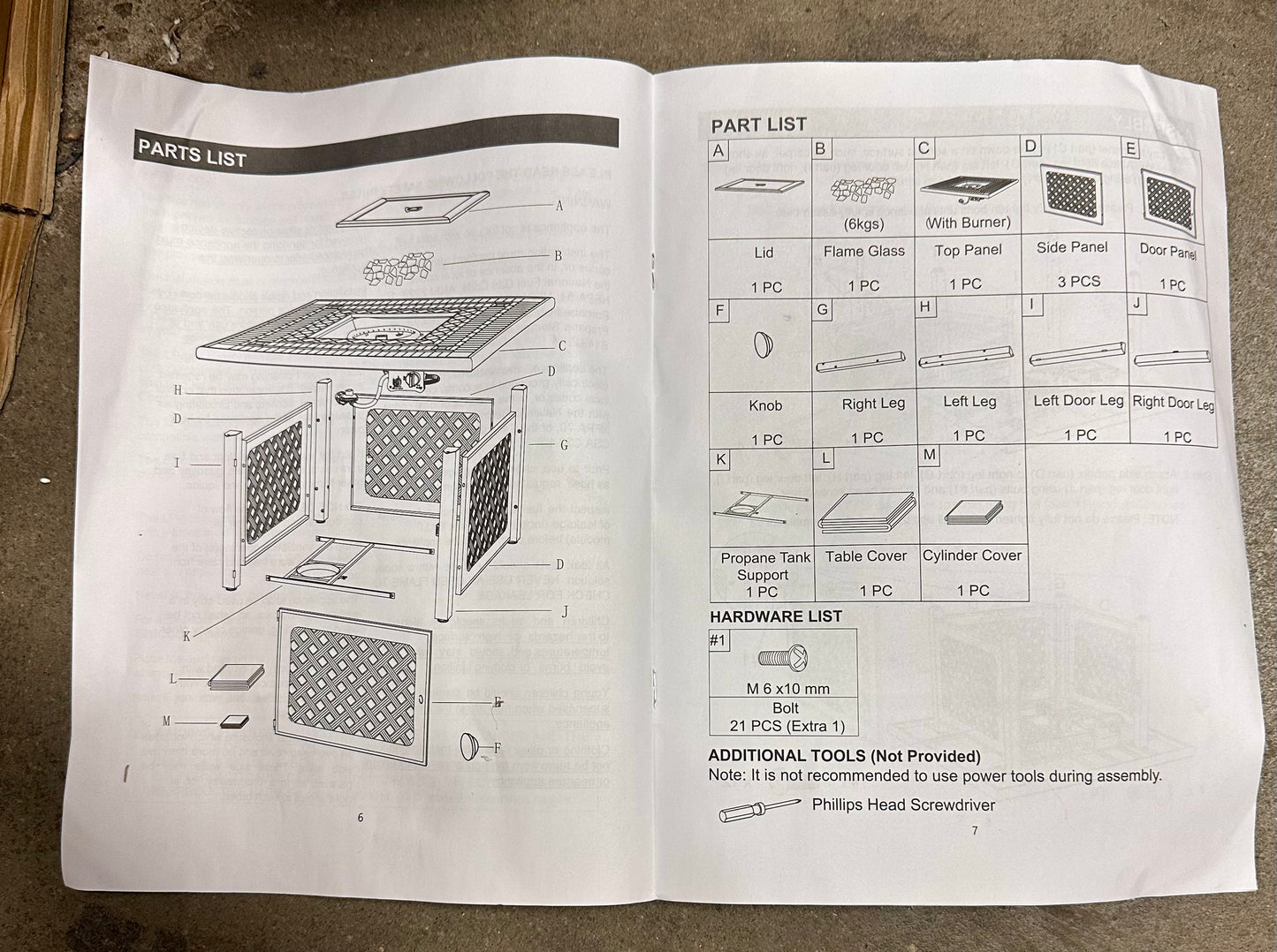 Crosley Furniture Tucson Outdoor Propane Fire Pit Table for Outside Patio Backyard Deck, 50,000 BTU (G1018)